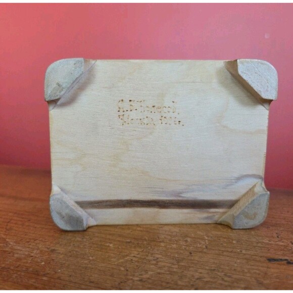 Vtg Russian hand painted Jewelry / Trinket Box horse sleigh Snow art signed - Picture 6 of 12